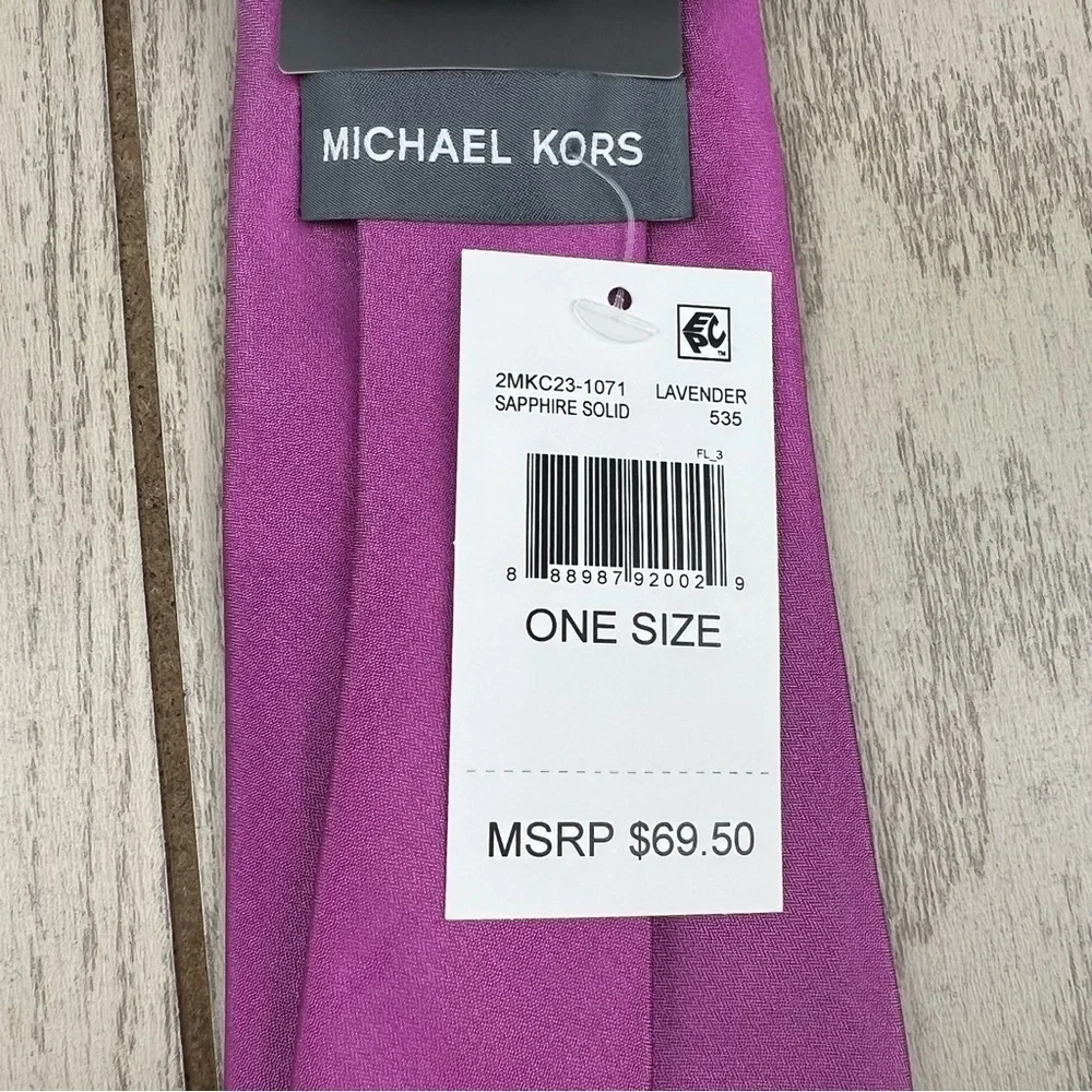 624 - Michael Kors Sapphire Solid Tie Lavender 535 2MKC23-1071 Silk Blend $69.50